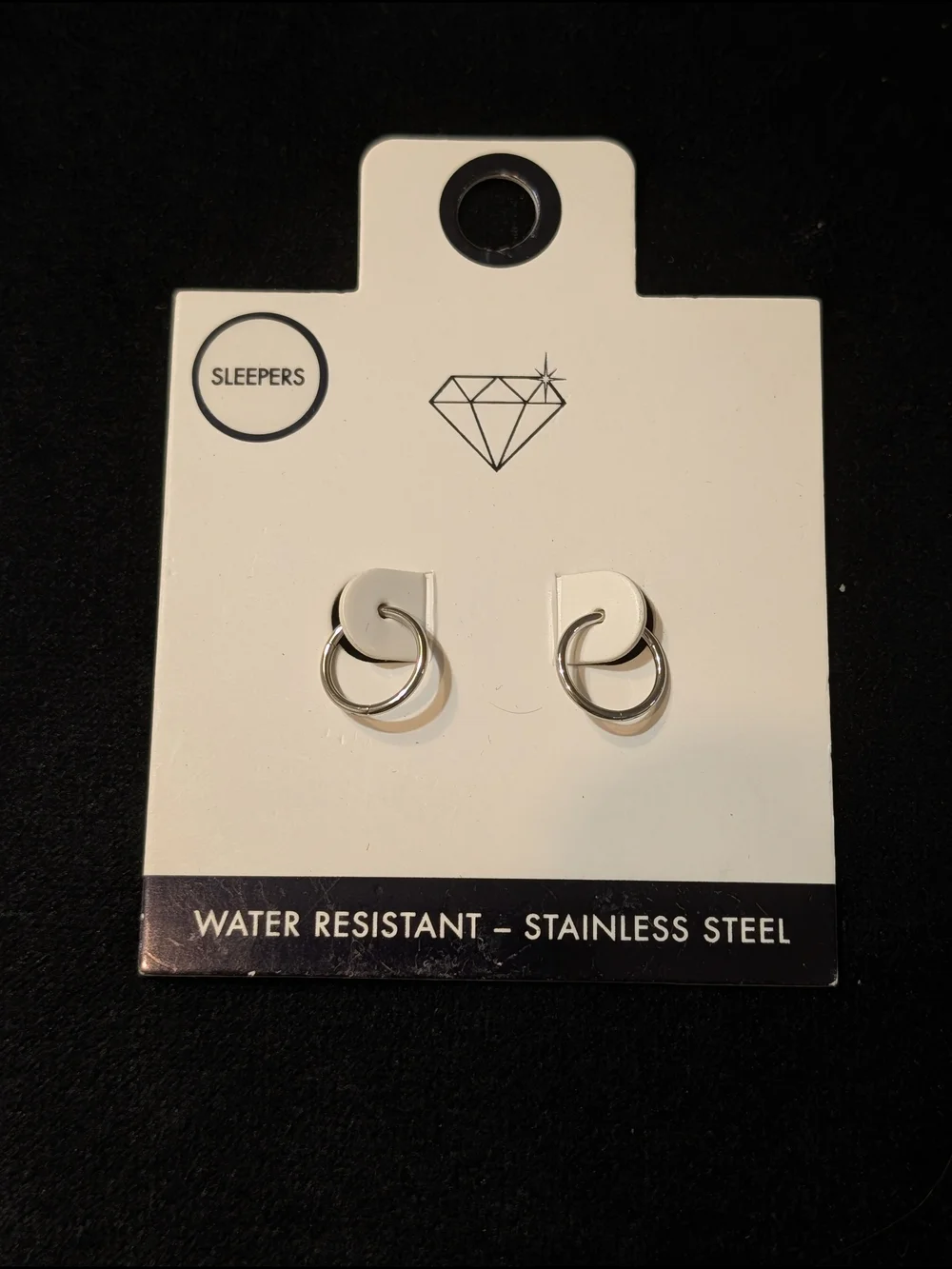 Gold & Silver Tone Sleeper Hoop Earrings Clear Hinged